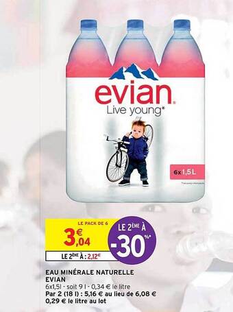 Intermarché Eau Minérale Naturelle évian offre