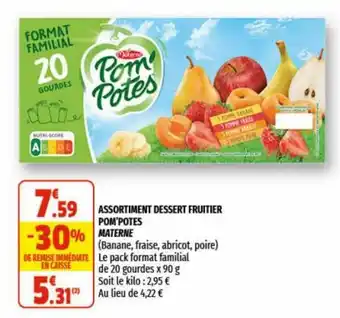 Coccinelle Supermarché Assortiment Dessert Fruitirt Pom'Potes Materne offre