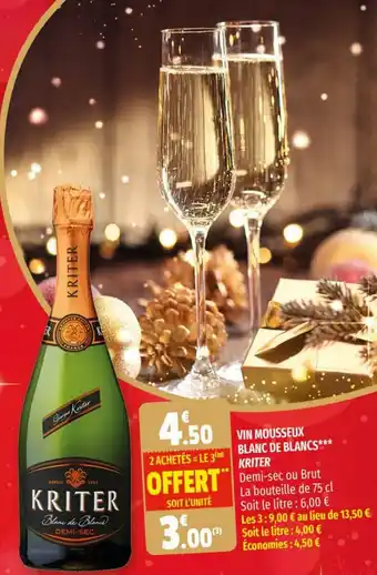 Coccinelle Supermarché Vin Mousseux Blanc De Blancs** Kriter offre