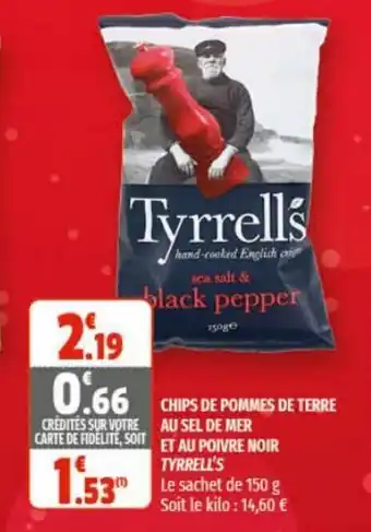 Chips De Pommes De Terre Au Sel De Mer Et Au Poivre Noir Tyrrell's