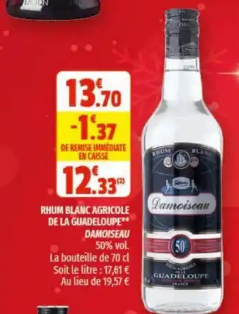 Coccinelle Supermarché Rhum Blanc Agricole De La Guadeloupe offre