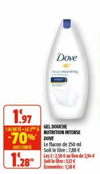 Coccinelle Supermarché Gel Douche Nutrition Intense Dove offre