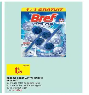 Intermarché Bloc Wc Color Activ+ Marine Bref Wc offre
