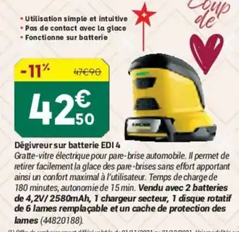 Bricorama Dègivreur Sur Batterie EDI 4 offre
