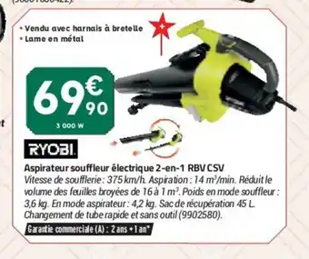 Aspirateur Souffleur èlectrique 2-en-1 RBV CSV