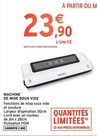 Intermarché Machine De Mise Sous Vide offre