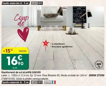 Bricorama Revètement De Sol Stratifiè Ginger offre