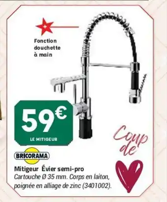 Bricorama mitiheur èvier Semi-Pro offre