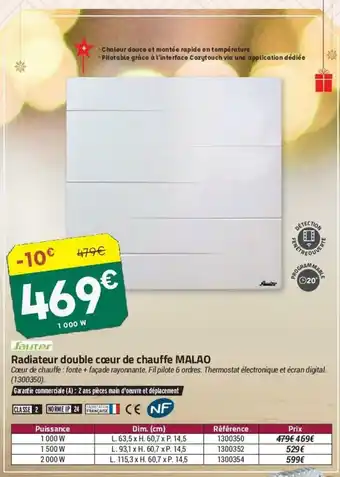 Bricorama Radiateur Double Coeur De Chauffe Malao offre