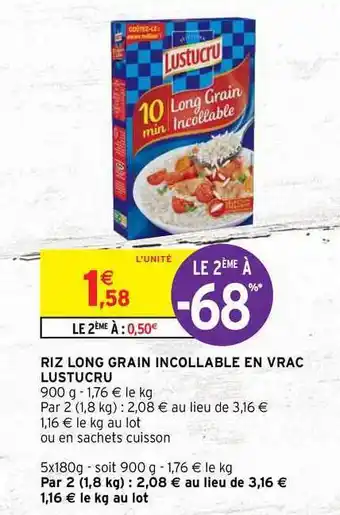 Intermarché Contact Riz Long Grain Incollable En Vrac Lustucru offre