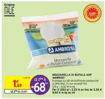 Intermarché Contact Mozzarella Di Bufala Aop Ambrosi offre