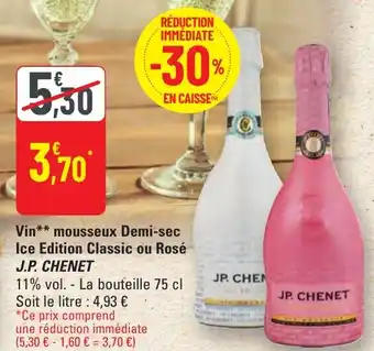 G20 Vin mousseux Demi-sec Ice Edition Classic ou Rosé J.P. CHENET offre