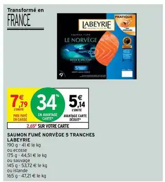 Intermarché Contact Saumon Fumé Norvège 5 Tranches Labeyrie offre