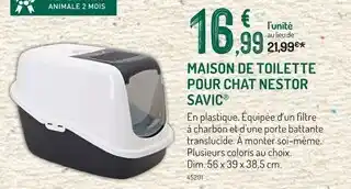 Botanic SAVIC Maison de toilette pour chat Nestor offre