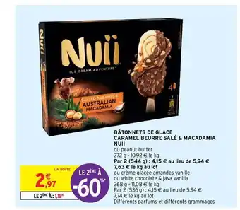 Intermarché Contact Bâtonnets De Glace Caramel Beurre Salé & Macadamia Nuii offre