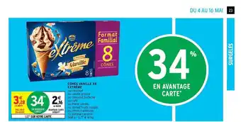 Intermarché Contact Cônes Vanille X8 Extrême offre