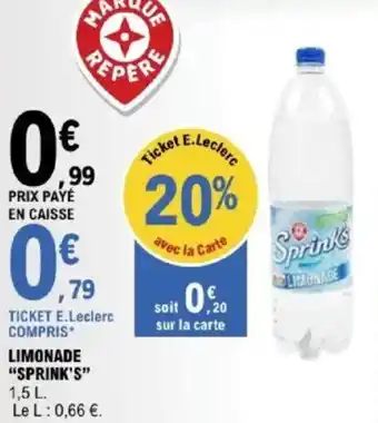 E.Leclerc "SPRINK'S" Limonade offre
