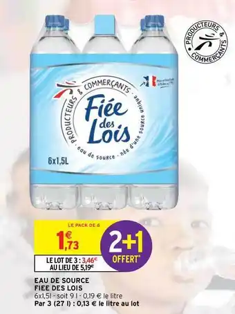 Intermarché Contact Eau De Source Fiée Des Lois offre