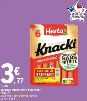 E.Leclerc "HERTA" Original knacki 100% pur porc offre