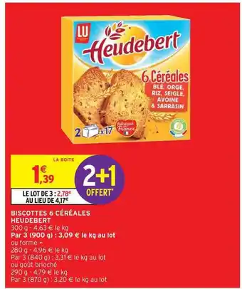 Intermarché Contact Biscottes 6 Céréales Heuderbert offre