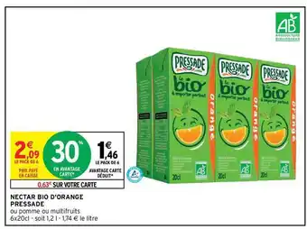 Intermarché Contact Nectar Bio D'orange Pressade offre