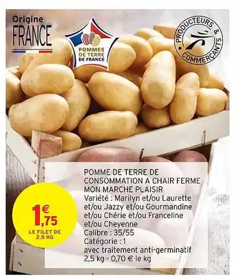 Intermarché Express Pomme De Terre De Consommation à Chair Ferme Mon Marché Plaisir offre