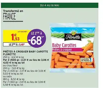 Intermarché Express Prêtes à Croquer Baby Carotte Florette offre