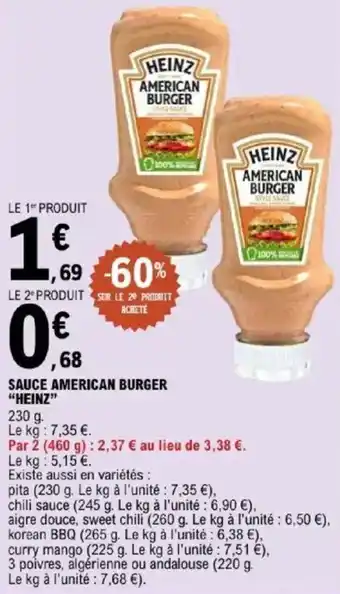 E.Leclerc "HEINZ" Sauce american burger offre
