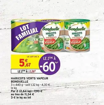 Intermarché Express Haricots Verts Vapeur Bonduelle offre