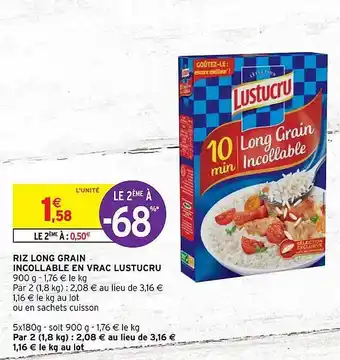 Intermarché Express Riz Long Grain Incollable En Vrac Lustucru offre