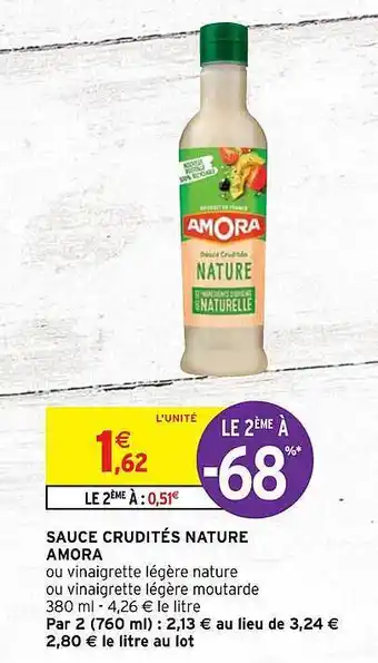 Intermarché Express Sauce Crudités Nature Amora offre