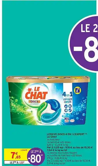 Intermarché Express Lessive Discs 4 En 1 L'expert Le Chat offre