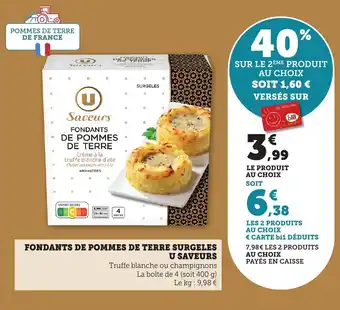 Bi1 Fondants de pommes de terre surgeles u saveurs offre