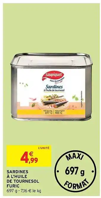Intermarché Hyper Sardines à L'huile De Tournesol Furic offre