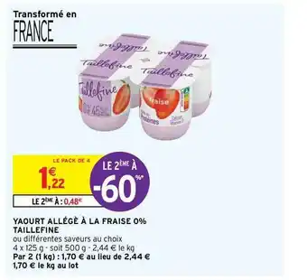 Intermarché Hyper Yaourt Allégé à La Fraise 0% Taillefine offre