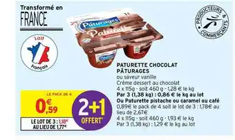Intermarché Hyper Pâturette Chocolat Pâturages offre