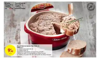 Intermarché Hyper Rillettes Du Mans Pur Porc Onno offre