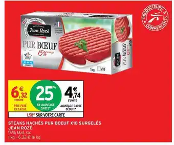 Intermarché Hyper Steaks Hachés Pur Boeuf X10 Surgelés Jean Rozé offre