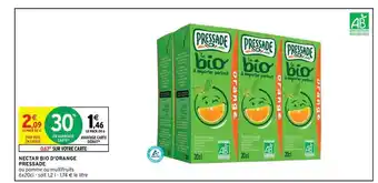 Intermarché Hyper Nectar Bio D'orange Pressade offre