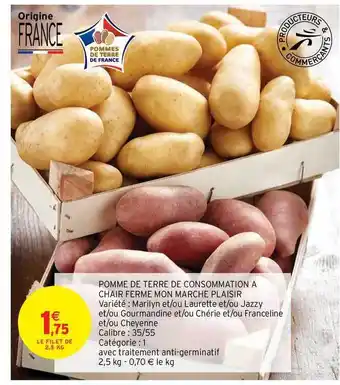 Intermarché Hyper Pomme De Terre De Consommation à Chair Ferme Mon Marché Plaisir offre