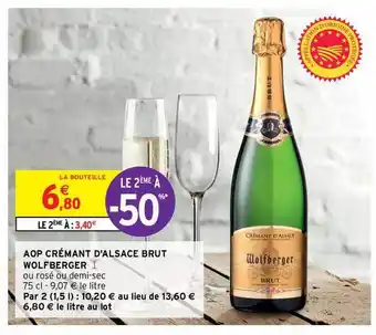 Intermarché Hyper Aop Crémant D'alsace Brut Wolfberger offre