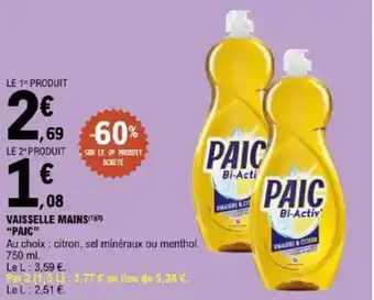 E.Leclerc PAIC Vaisselle mains offre