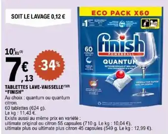 E.Leclerc "FINISH" Tablettes lave-vaisselle offre