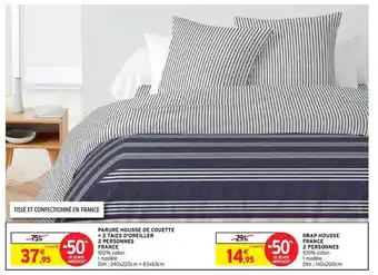 Intermarché Hyper Parure Housse De Couette + 2 Taies D'oreiller 2 Personnes France, Drap Housse France 2 Personnes offre