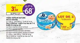 Intermarché Hyper Thon Vapeur Nature Petit Navire offre