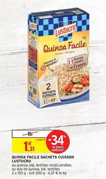 Intermarché Hyper Quinoa Facile Sachets Cuisson Lustucru offre