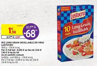 Intermarché Hyper Riz Long Grain Incollable En Vrac Lustucru offre