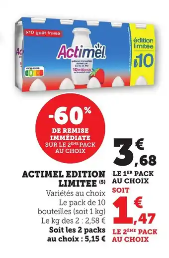 Bi1 Actimel edition limitee offre