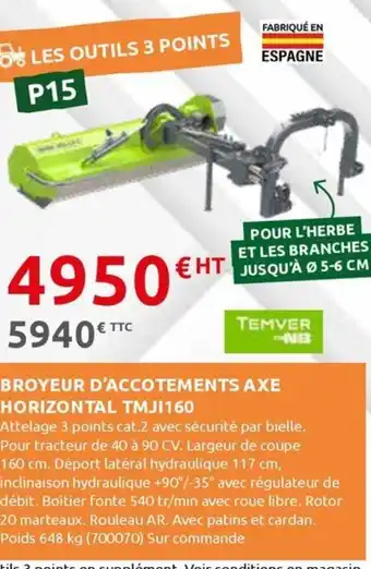 Rural Master Broyeur d'accotements axe horizontal tmji160 offre