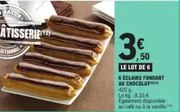 E.Leclerc 6 éclairs fondant au chocolat offre